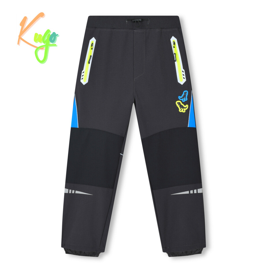 Chlapecké softshellové kalhoty - KUGO HK3116, tmavě šedá / signální zipy Barva: Šedá, Velikost: 122 - main (0)