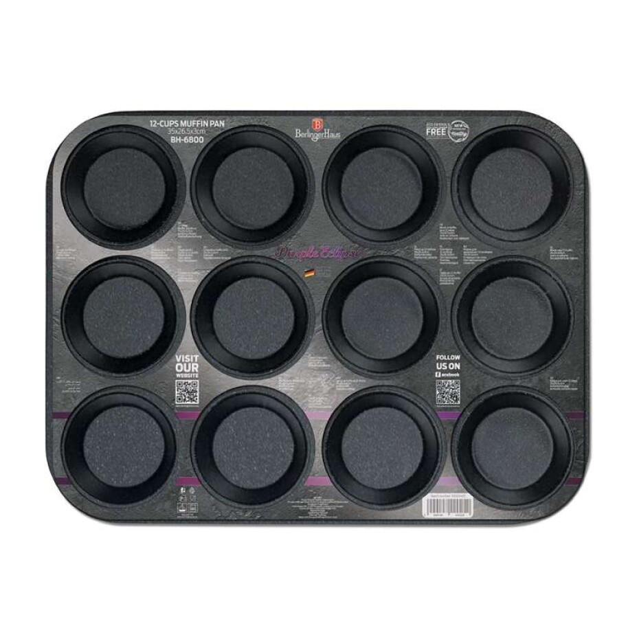 BERLINGERHAUS Forma na muffiny s nepřilnavým povrchem 12 ks Purple Metallic Line BH-6800 - main (1)
