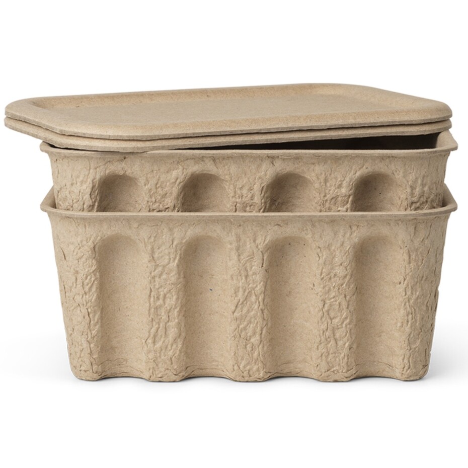 Úložný box PAPER PULP 28 x 12,5 cm, sada 2 ks, hnědá, papír, ferm LIVING - main (0)