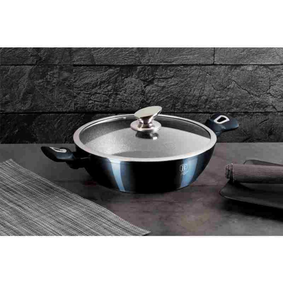 BERLINGERHAUS Pekáč kulatý s mramorovým povrchem a poklicí 28 cm Metallic Line Aquamarine Edition BH-1877 - main (11)