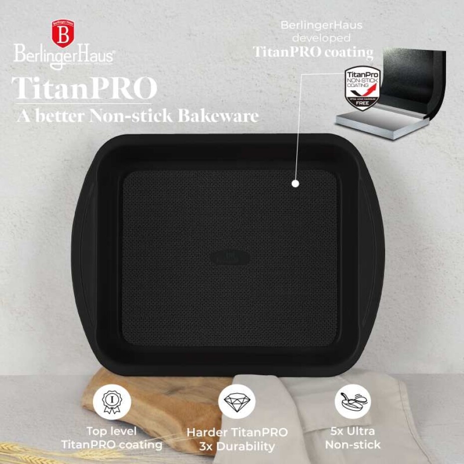 BERLINGERHAUS Pečící plech s titanovým povrchem 40 x 28,5 cm, Matte Black Collection BH-7910 - main (7)