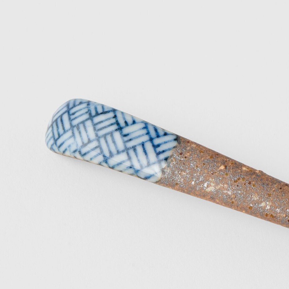 Jídelní lžíce BASKETWEAVE 12,5 cm, modrá, keramika, MIJ - main (2)