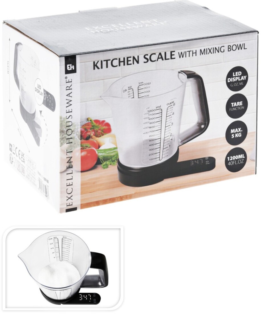 EXCELLENT Kuchyňská váha digitální s miskou 5 kg KO-103100060 - main (1)