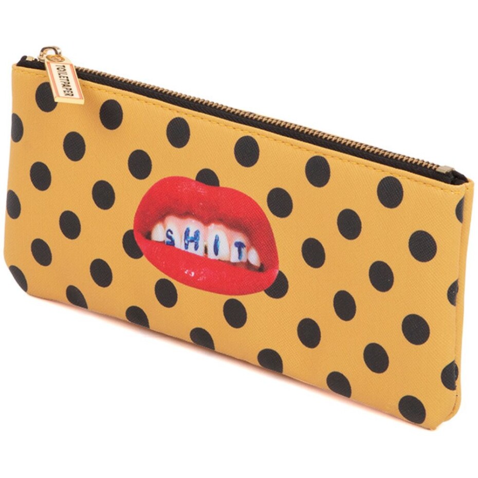 Kosmetická taštička TOILETPAPER SHIT 21 x 9 cm, oranžová, Seletti - main (3)
