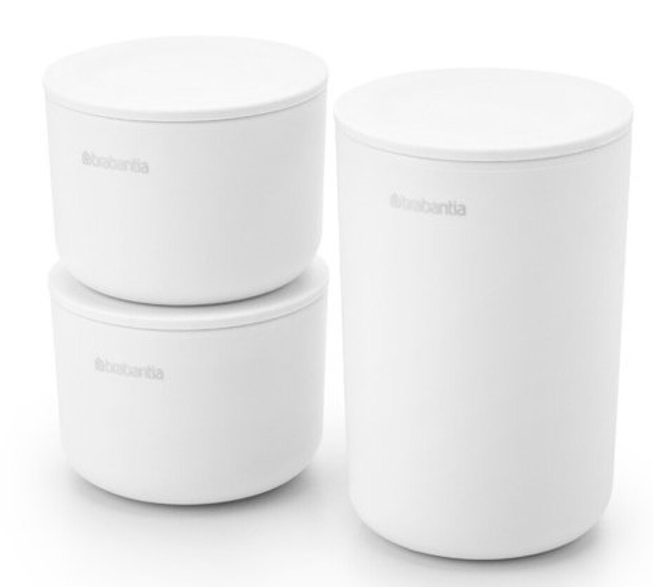 Úložná dóza s víkem RENEW, sada 3 ks, bílá, Brabantia - main (1)