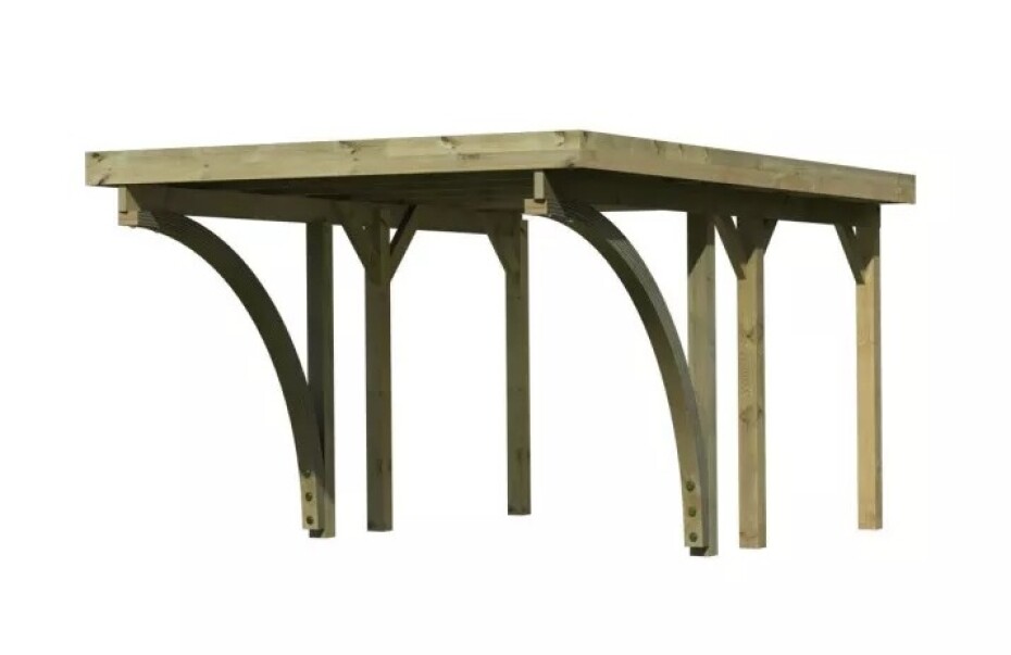 Carport KARIBU CLASSIC 1C 61966 ocelové střešní plechy LG3353 - main (1)