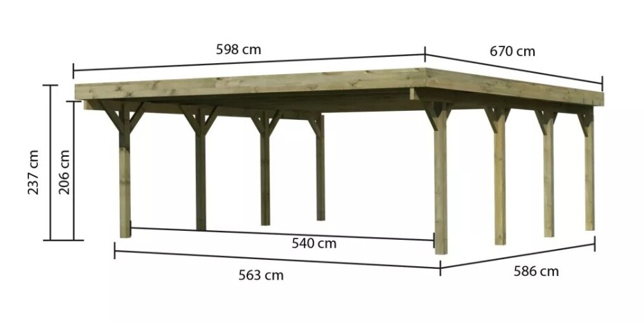 Carport KARIBU CLASSIC 2A 61960 LG3310 - main (2)