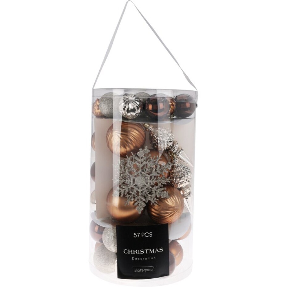 HOMESTYLING Vánoční ozdoby sada 57 ks jantarová KO-CAN304040 - main (0)