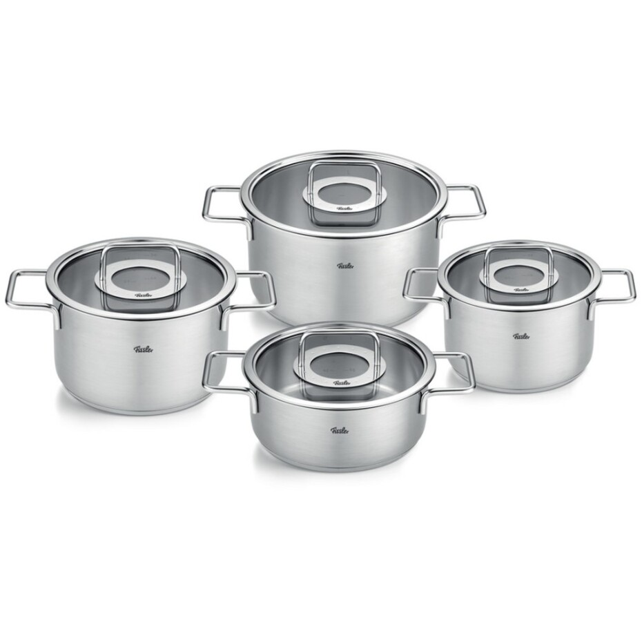 Sada hrnců PURE, sada 4 ks, stříbrná, nerezová ocel, Fissler - main (0)