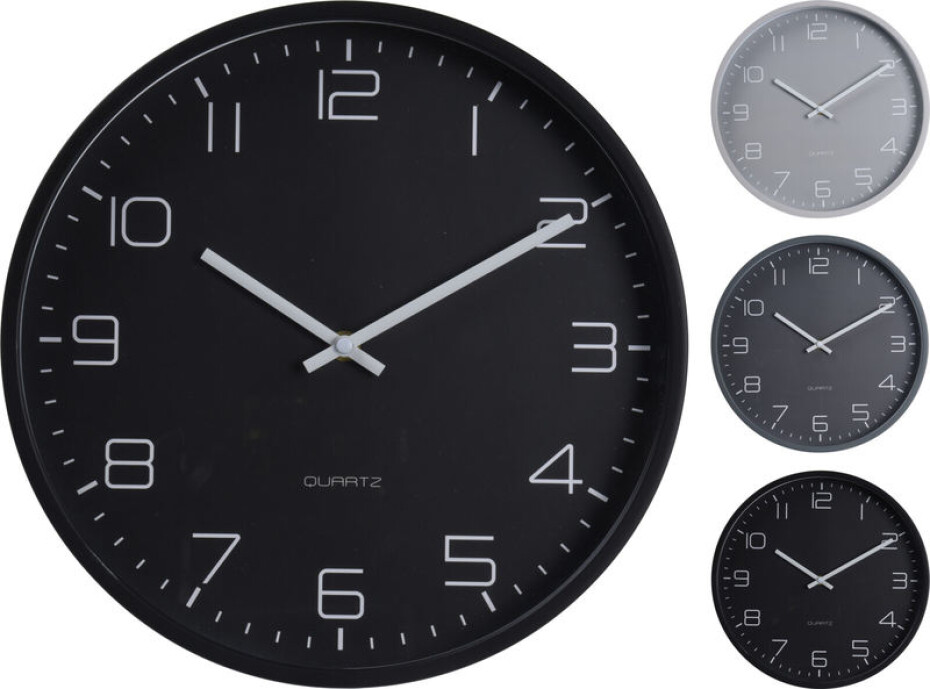 SEGNALE Hodiny nástěnné plast 30 cm tmavě šedá KO-C37362100tmse - main (0)