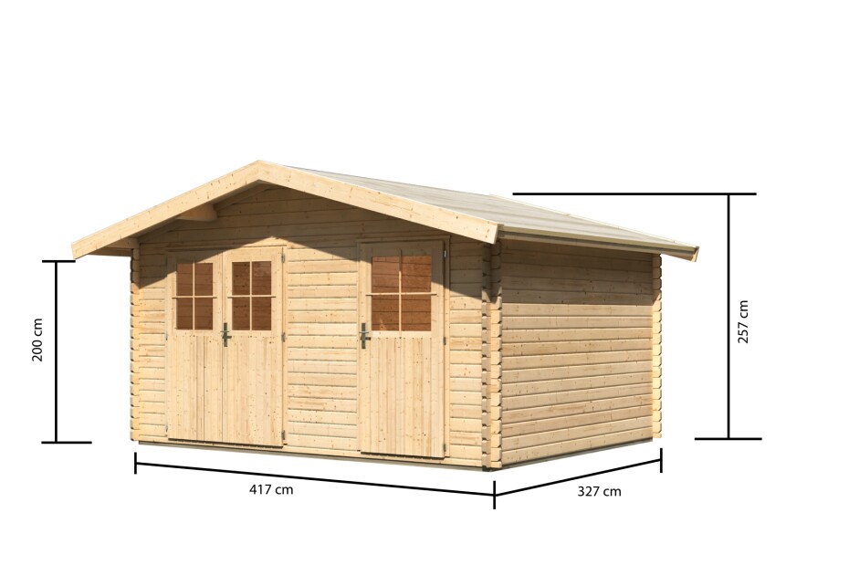 Dřevěný domek KARIBU LAGOR 1 (44982) natur LG1782 - main (1)
