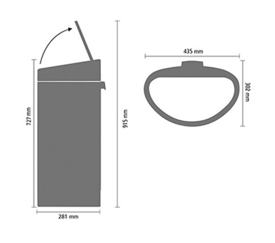 Dotykový odpadkový koš TOUCH BIN NEW 40 l, matná černá, Brabantia - main (5)