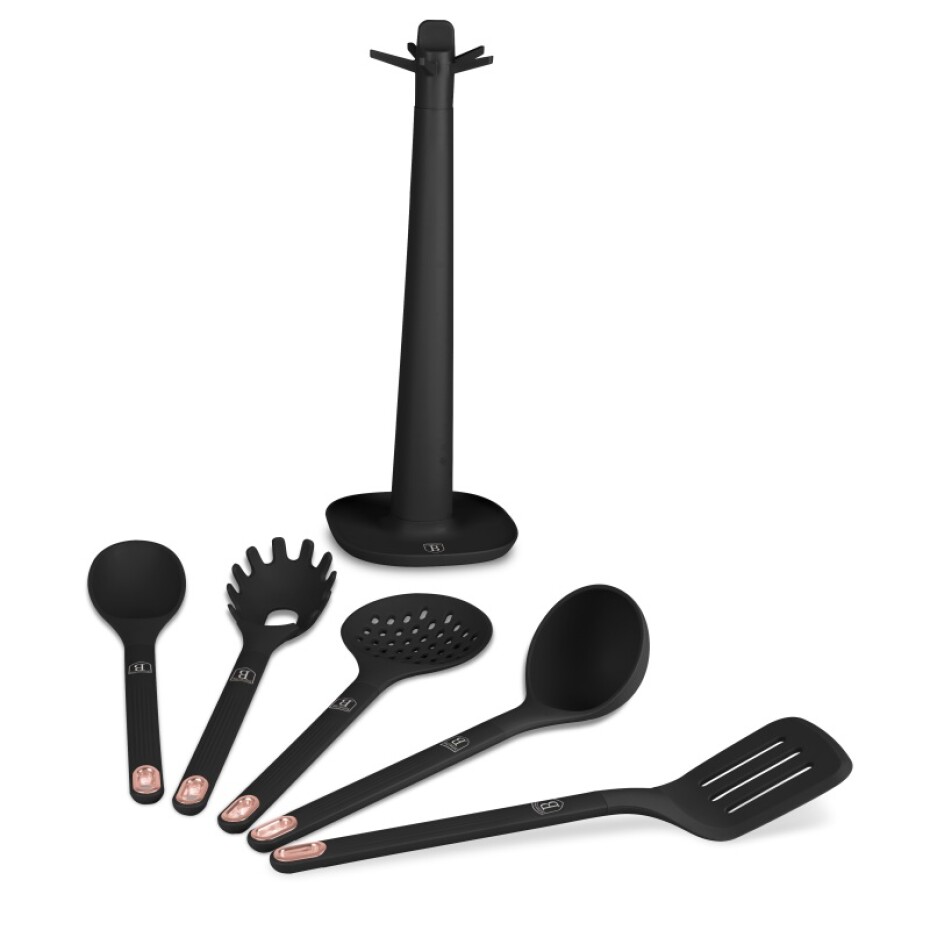 BERLINGERHAUS Kuchyňské náčiní sada 6 ks se stojanem Black Rose Collection BH-8617 - main (1)