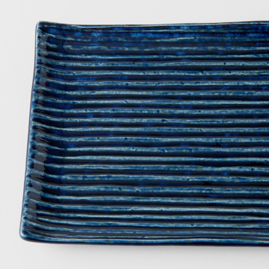 Servírovací talíř CONTOUR 24 x 15 cm, modrá, keramika, MIJ - main (3)