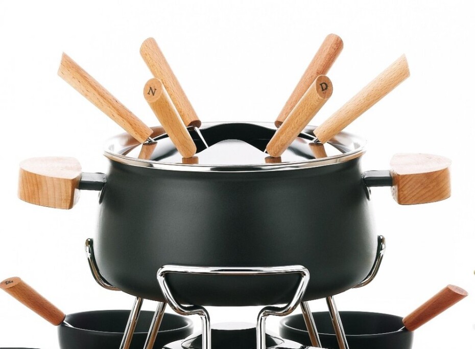 KELA Fondue sada 23 ks NATURA smalt / keramika / dřevo KL-61201 - main (2)