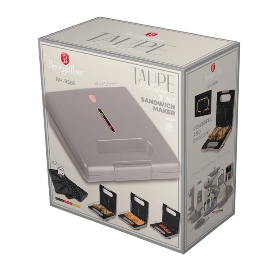BERLINGERHAUS Sendvičovač 3 v 1 s odnímatelnými deskami Taupe Collection BH-9585 - main (5)