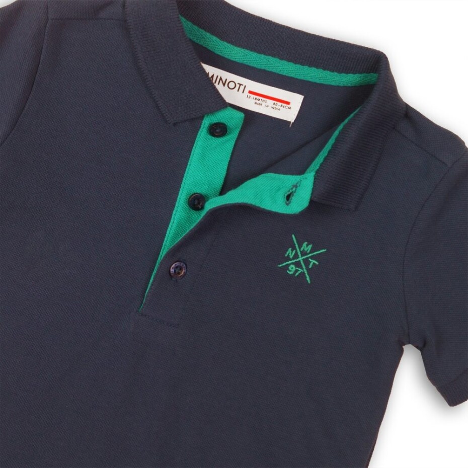 Tričko chlapecké Polo s krátkým rukávem, Minoti, 1POLO 2, tmavě modrá - 80/86 | 12-18m - main (2)