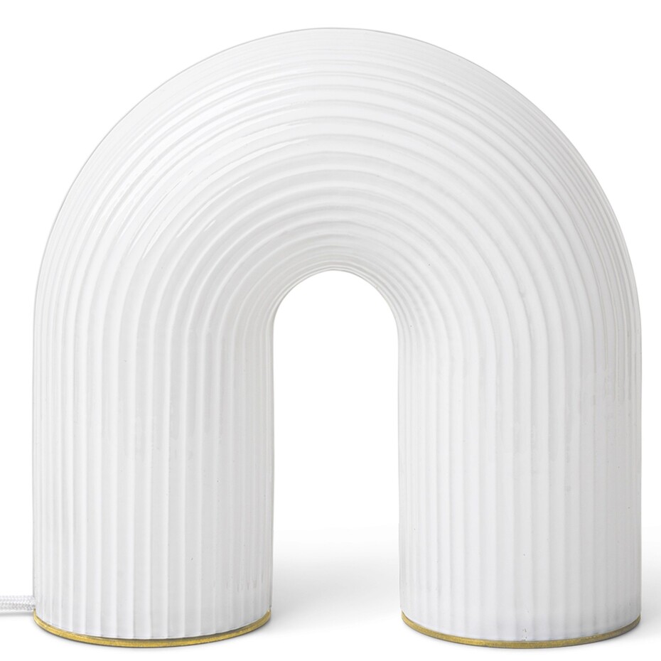 Přenosná stolní lampa VUELTA 22,5 cm, LED, bílá, sklo, ferm LIVING - main (0)