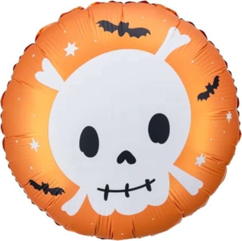 Balónek fóliový oranžový Lebka 45 cm - main (0)