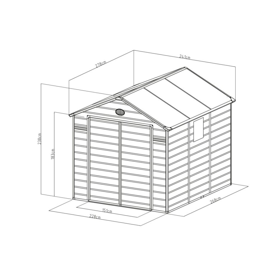 G21 Zahradní domek G21 Boston 670 - 241 x 278 cm, plastový, světle šedý G21-6390075 - main (2)
