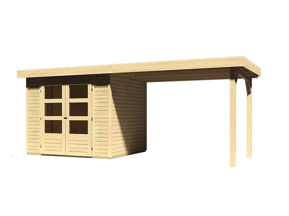 Dřevěný domek KARIBU ASKOLA 2 + přístavek 280 cm (77723) natur LG1766 - main (0)
