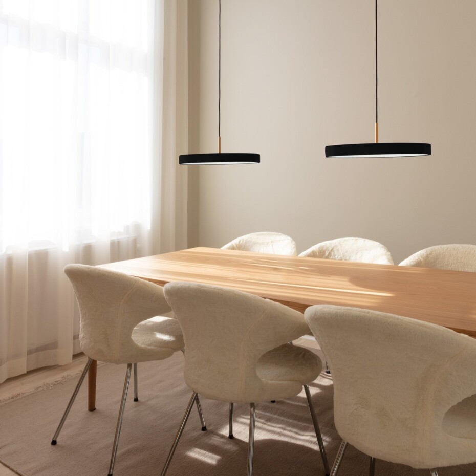 Závěsná lampa ASTERIA PLUS 43 cm, černá / zlatá, hliník, Umage - main (1)