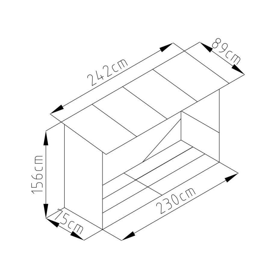 G21 Přístřešek na dřevo G21 WOH 335 - 242 x 89 cm, zelený G21-63900502 - main (4)
