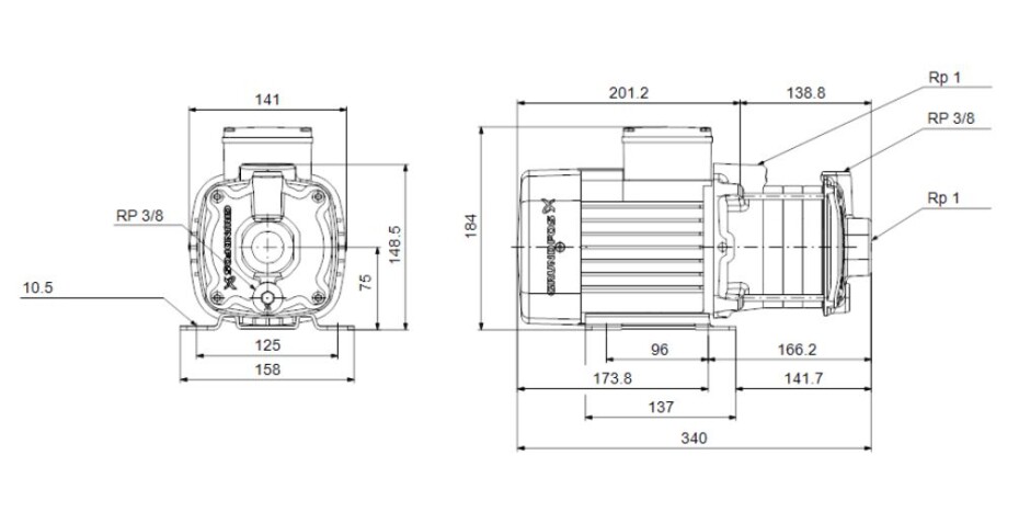 Čerpadlo GRUNDFOS CM3-5 A-R-A-E-AQQE F-A-A-N (97516566) - main (2)