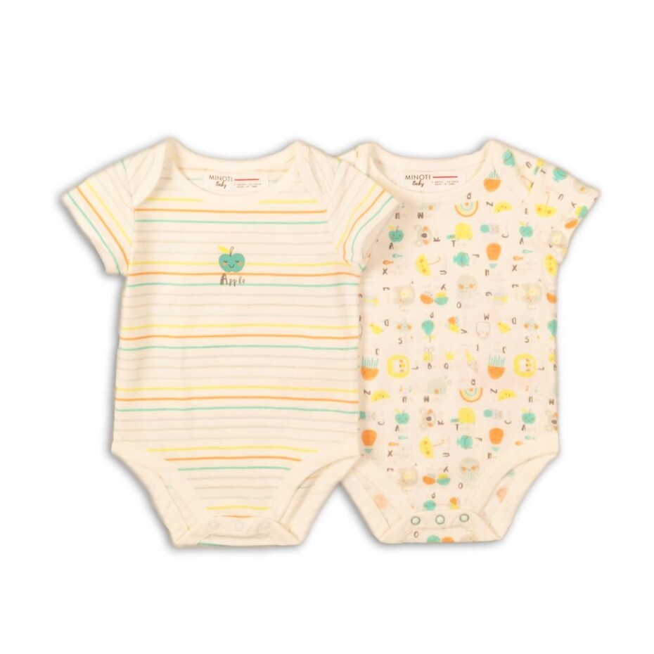 Body kojenecké 2pack, Minoti, ABC 5, bílá - 62/68 | 3-6m - main (0)