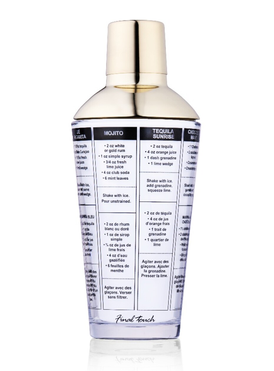 ALPINA-NK Shaker na koktejly s recepturami sklo / nerez 480 ml ED-249588 - main (0)
