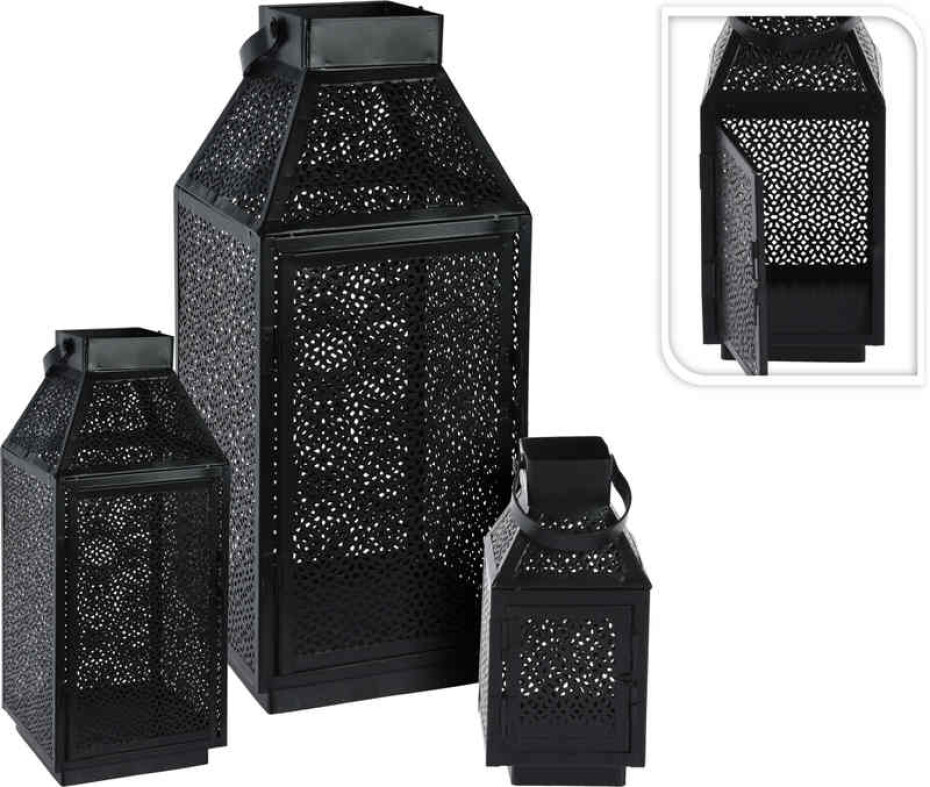 PROGARDEN Lucerna na svíčku vzorovaná sada 3 ks 38/28/20cm KO-AAE331190 - main (0)