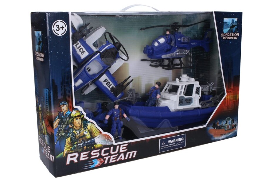 Policejní set s figurkami člun 33 cm, Wiky, W013365 - main (0)