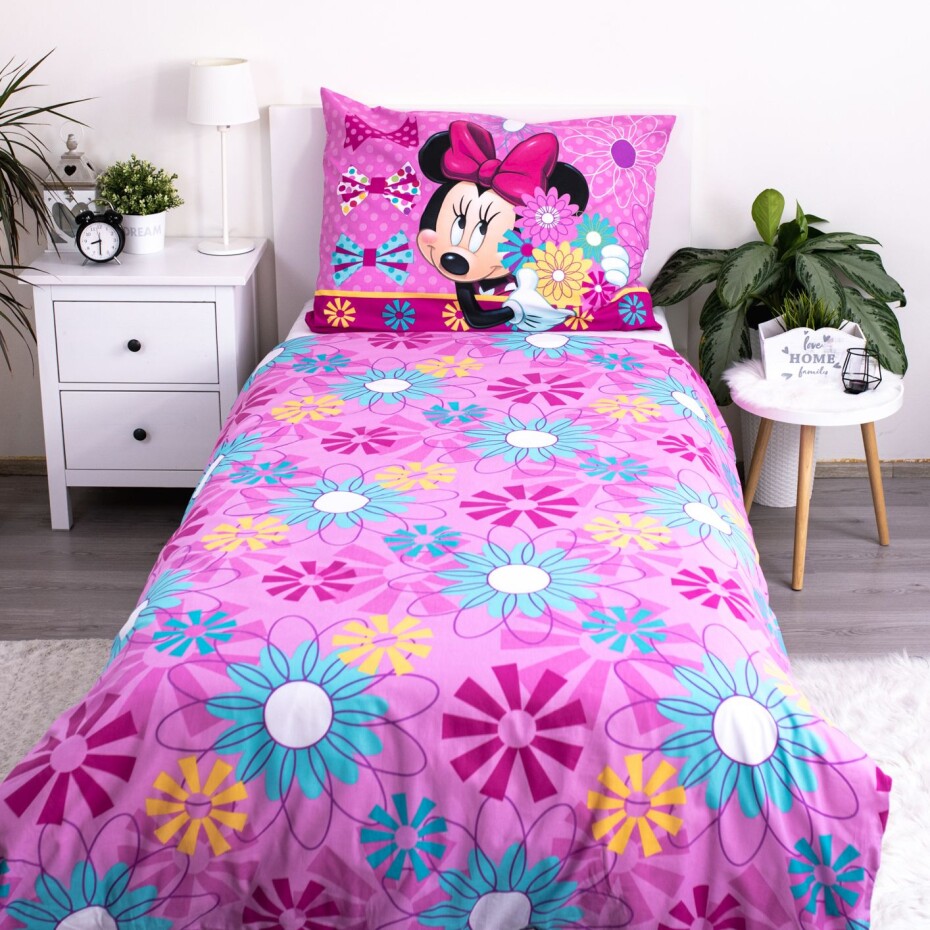 Jerry Fabrics s. r. o. Povlečení Licenční 140x200+70x90 - Minnie bows and flowers - main (2)