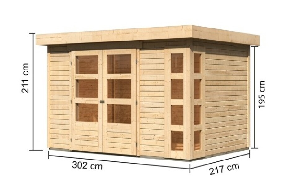 Dřevěný domek KARIBU KERKO 4 (82928) natur LG2964 - main (1)