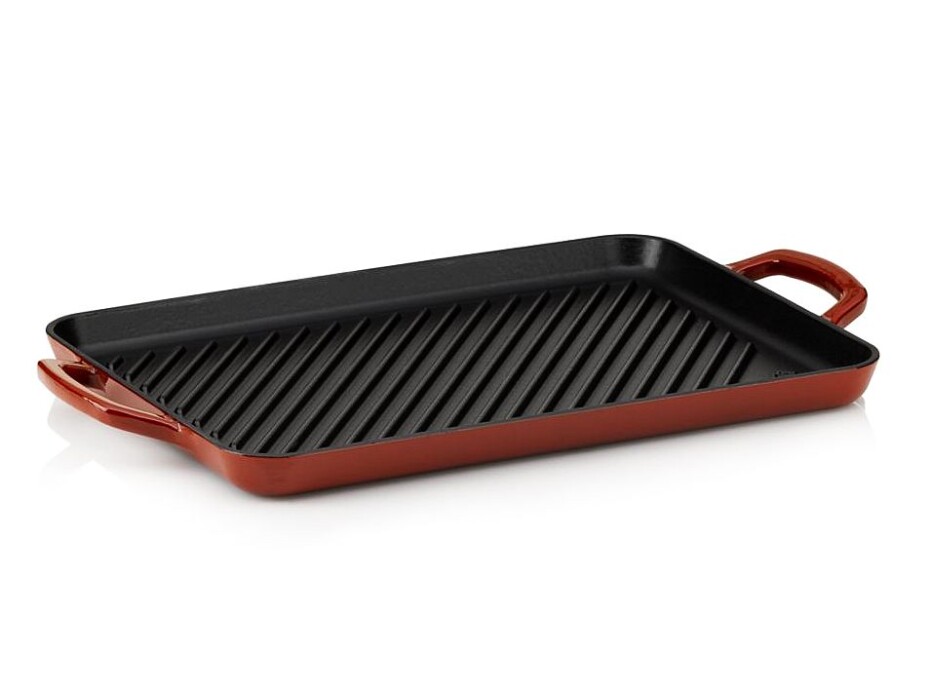 KELA Grilovací deska litinová Calido 35x25 cm červená KL-11939 - main (0)