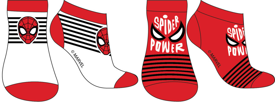 Spider Man - licence Chlapecké kotníkové ponožky - Spider-Man 52341133, červená / bílá Barva: Mix barev, Velikost: 23-26 - main (0)