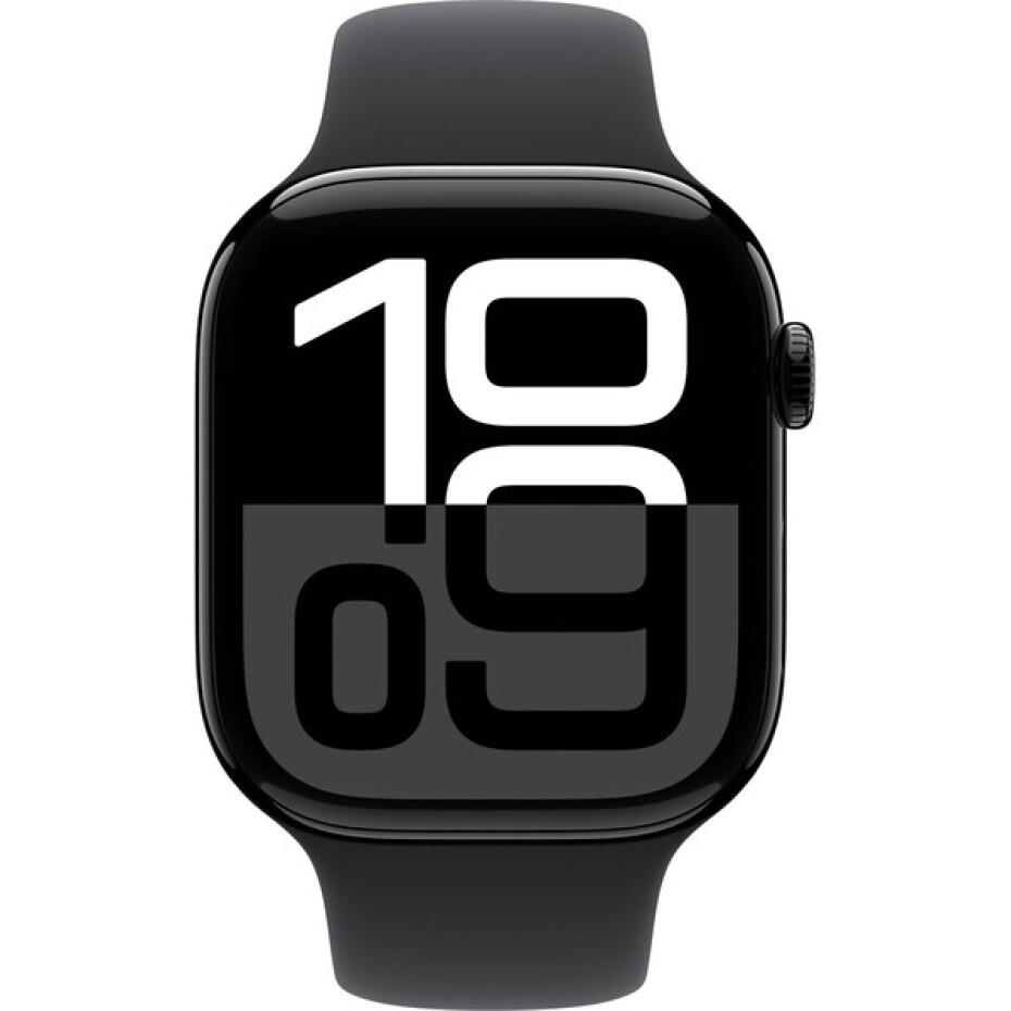 Apple Watch Series 10 42mm Klavírně černý hliník s černým sportovním řemínkem S/M - main (1)