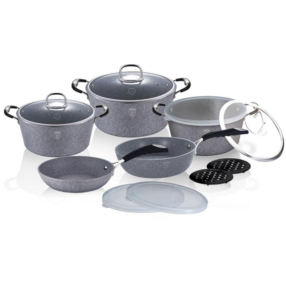 BERLINGERHAUS Sada nádobí s mramorovým povrchem 13 ks Gray Stone Touch Line BH-6176 - main (0)
