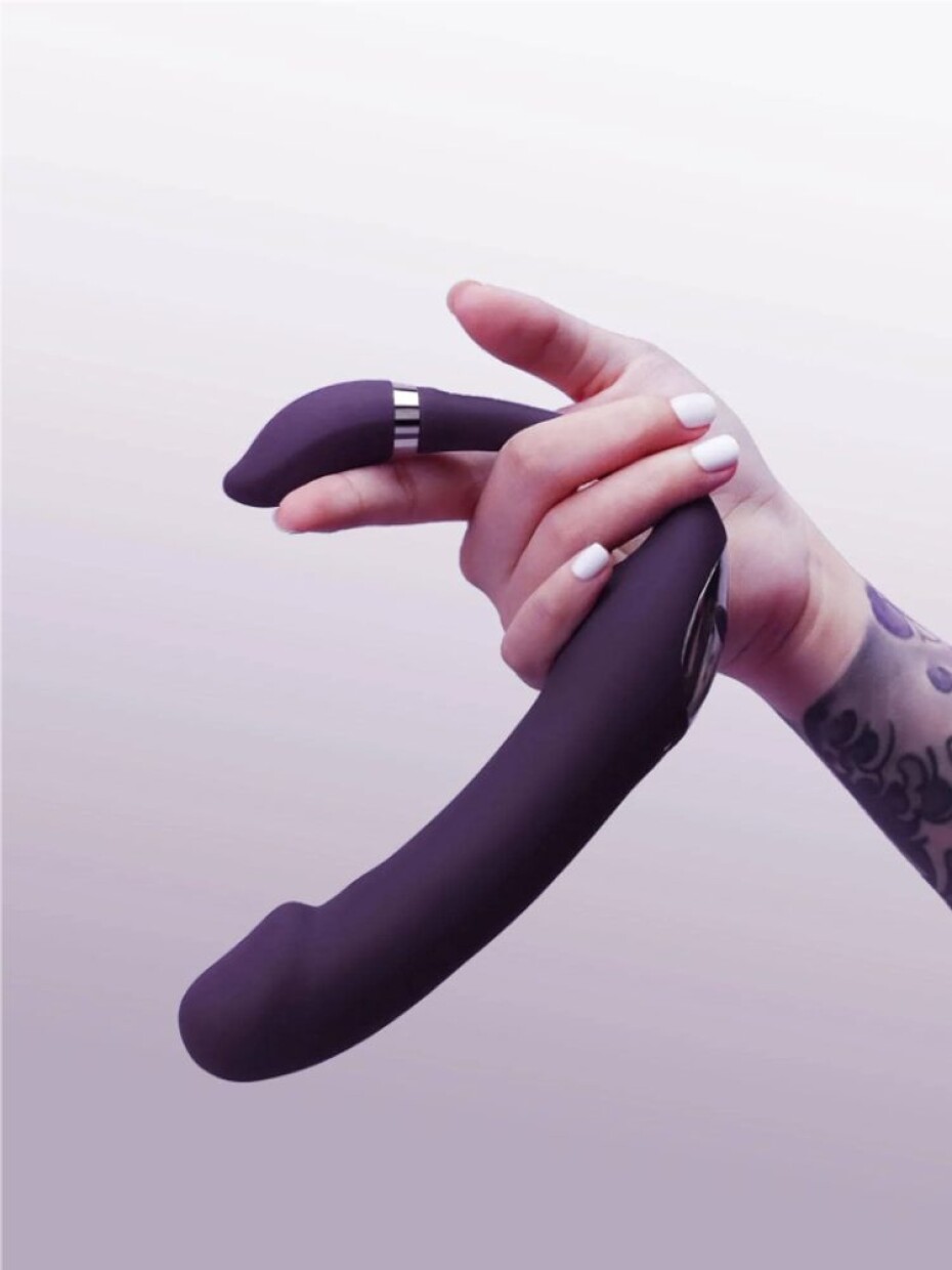 Tracy's Dog C Shape Double-Ended Dildo Vibrator Purple - main (7)