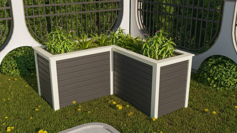 Vyvýšený záhon KARIBU HOCHBEET 190 L-FORM (23622) šedý LG3160 - main (2)