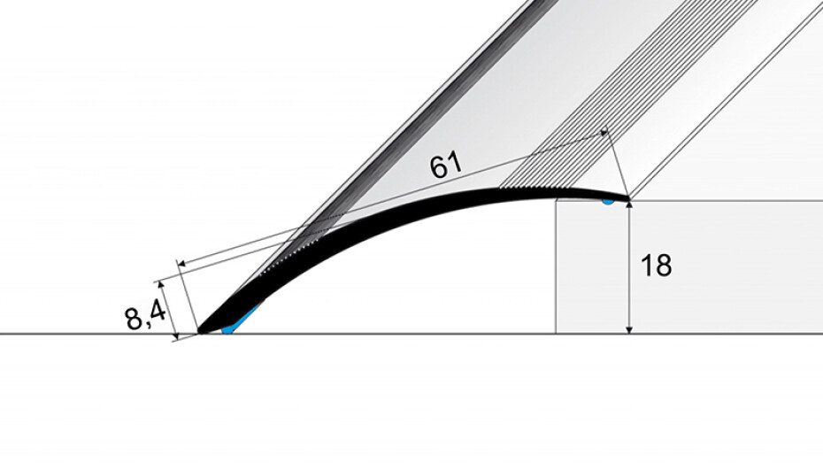 Přechodový profil 61 mm - oblý, délka 270 cm - main (0)