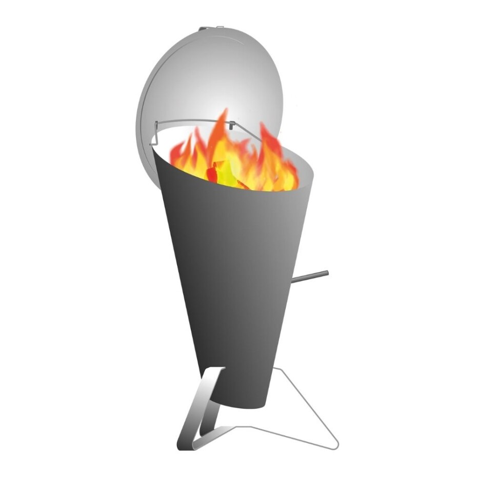 Gril na dřevěné uhlí CONE,  s vestavbovým kitem, Höfats - main (7)