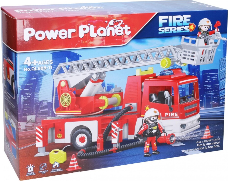 Hasičské auto s žebříkem stavebnice 40 cm - main (0)