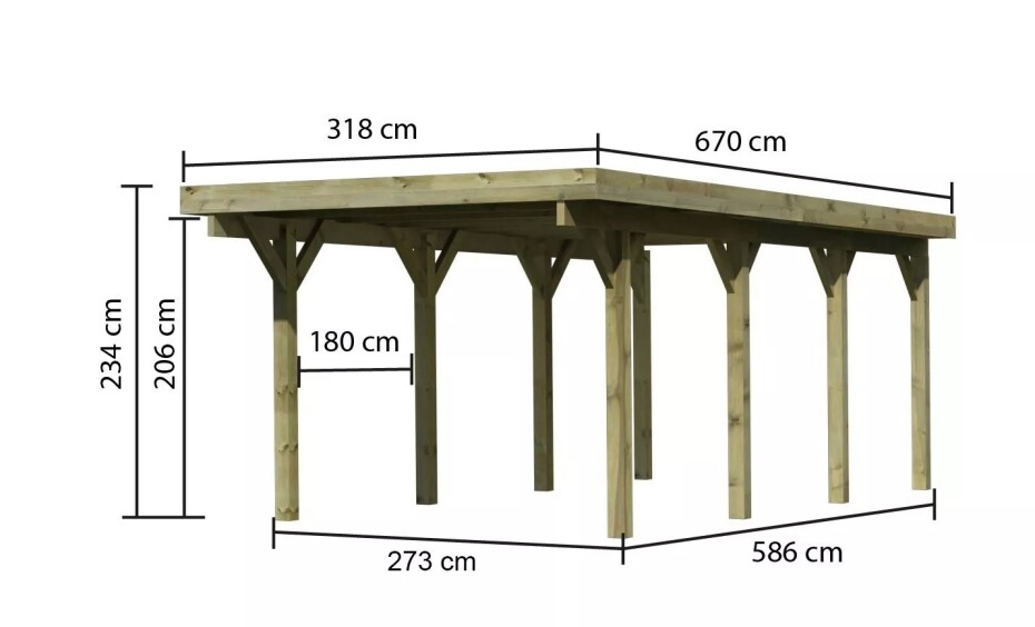 Carport KARIBU CLASSIC 2A 61952 LG3301 - main (2)