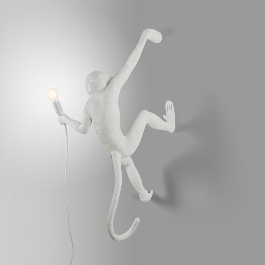 Nástěnné dekorační světlo MONKEY HANGING RIGHT HAND 65 cm, bílá, Seletti - main (2)