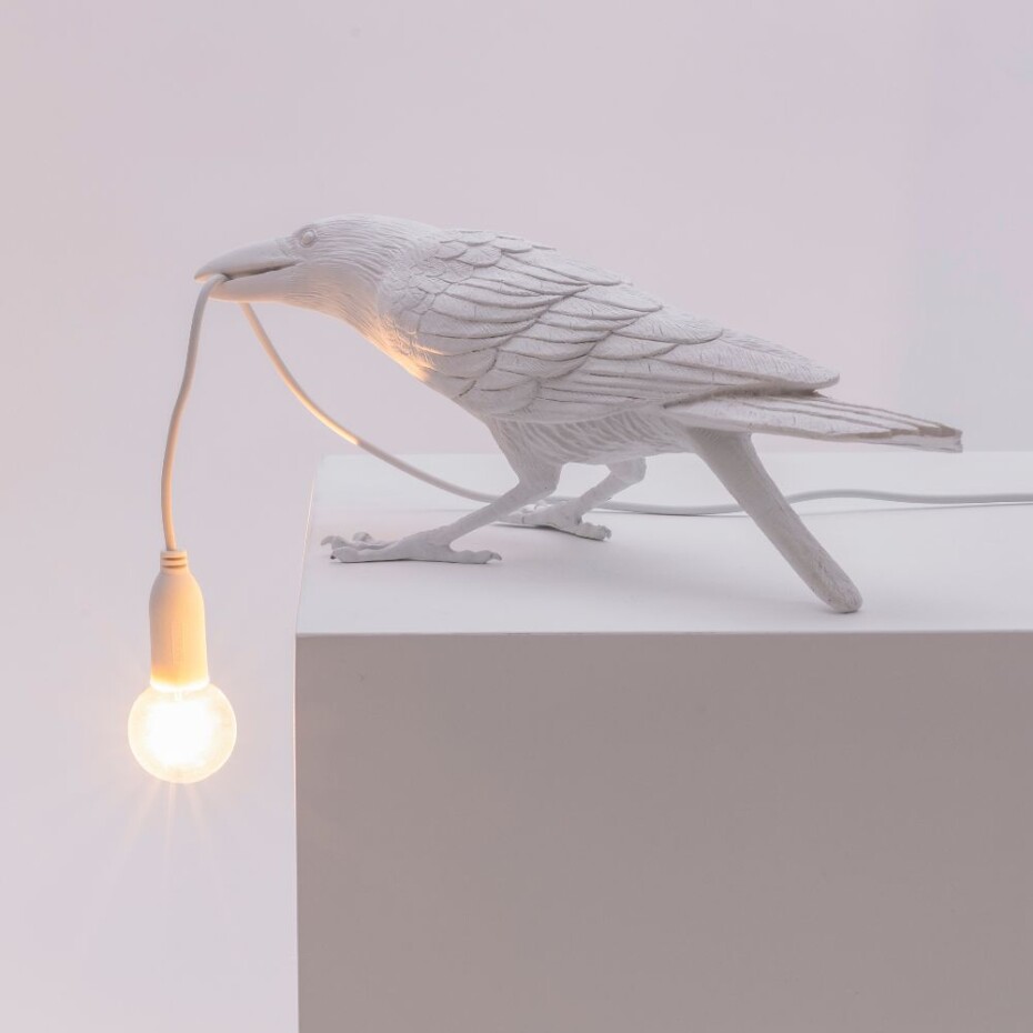 Stolní lampa BIRD PLAYING 33 cm, bílá, Seletti - main (6)