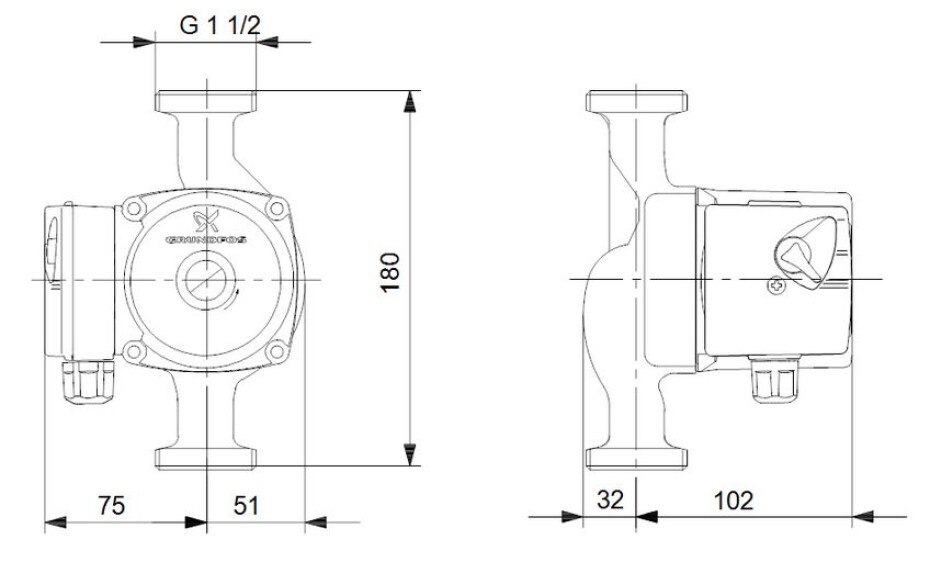 Grundfos UPS 25-40N 180 (96913060) - main (2)
