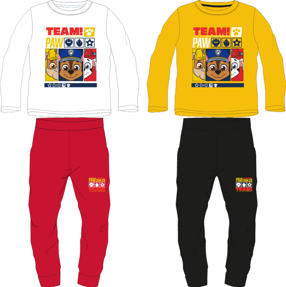 Paw Patrol - Tlapková patrola -Licence Chlapecké pyžamo - Paw Patrol 52042385, bílá / červená Barva: Bílá, Velikost: 98 - main (0)