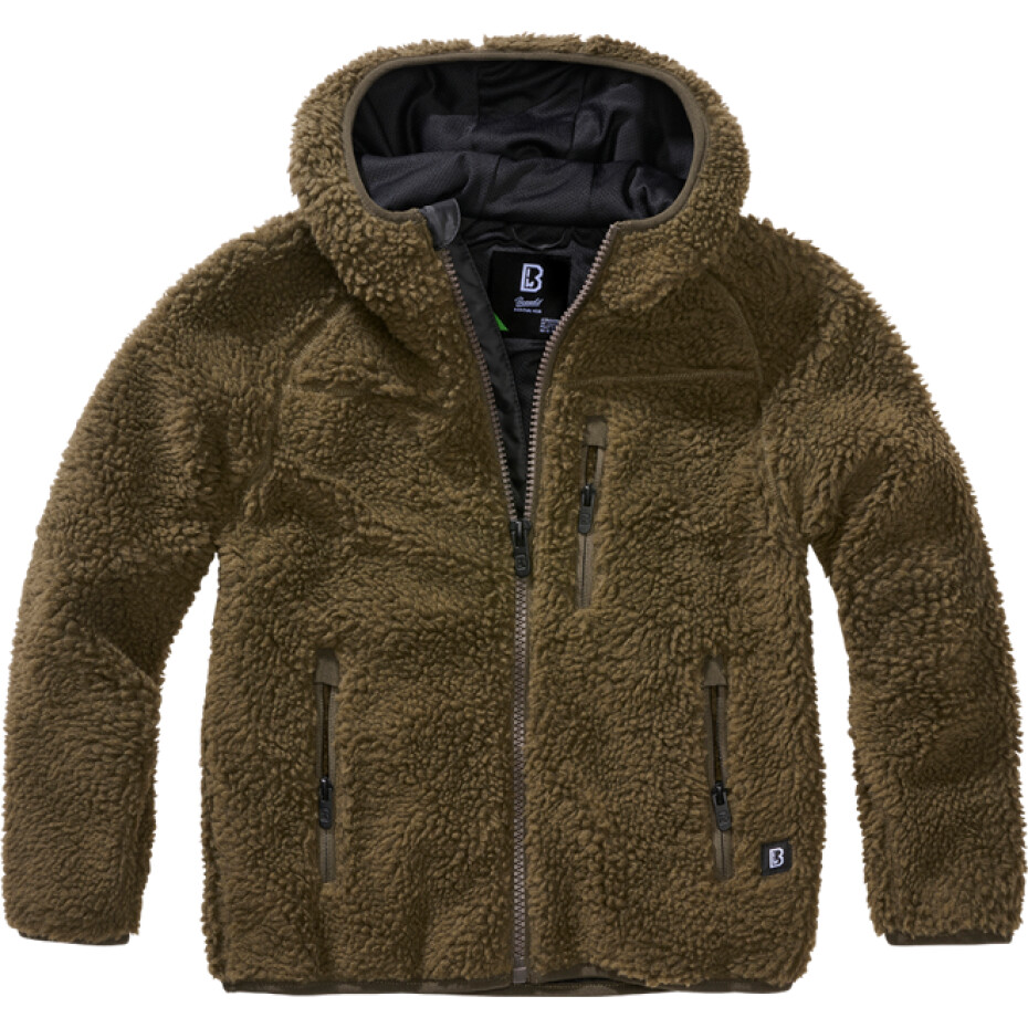 Brandit Bunda dětská Kids Teddyfleece Jacket Hooded olivová 122/128 - main (0)