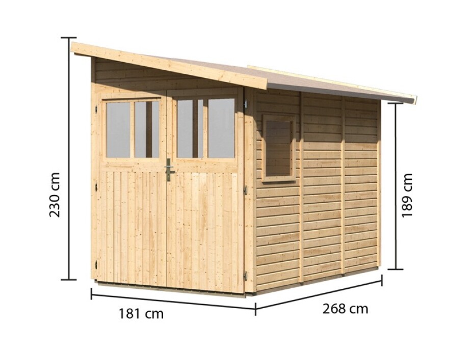 Dřevěný domek KARIBU WANDLITZ 3 (55256) natur LG2729 - main (1)